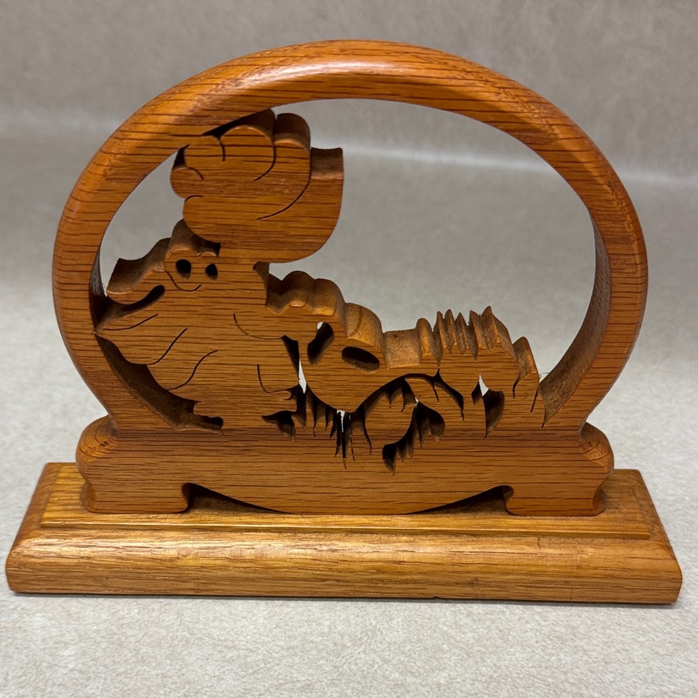 Wooden Dog Silhouette Decor